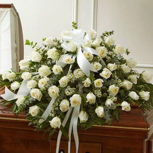 Rowe Funeral Home | White Rose Casket